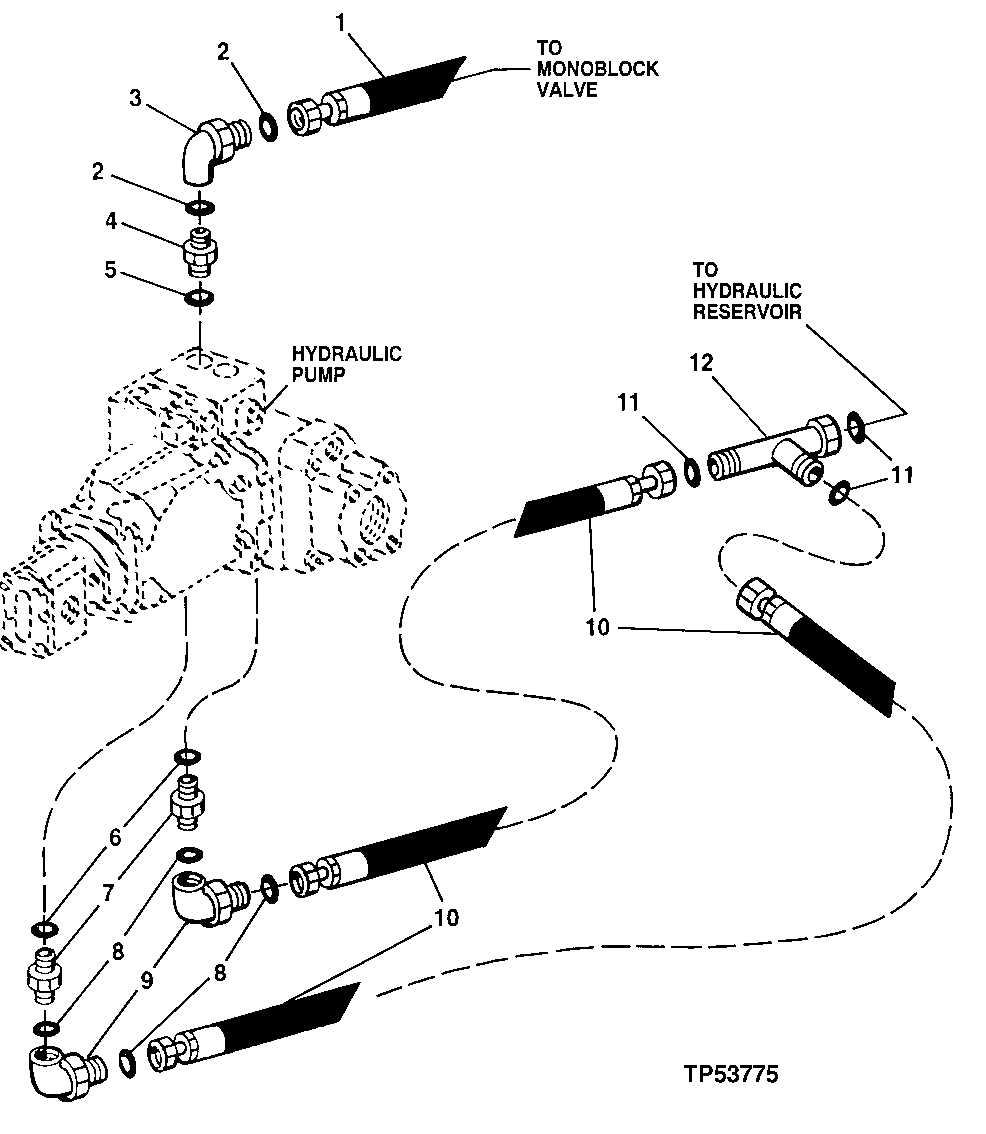 Схема запчастей John Deere 90ELC - 269 - Hydraulic Pump Lines (559603 - ) 2160 HYDRAULIC SYSTEM