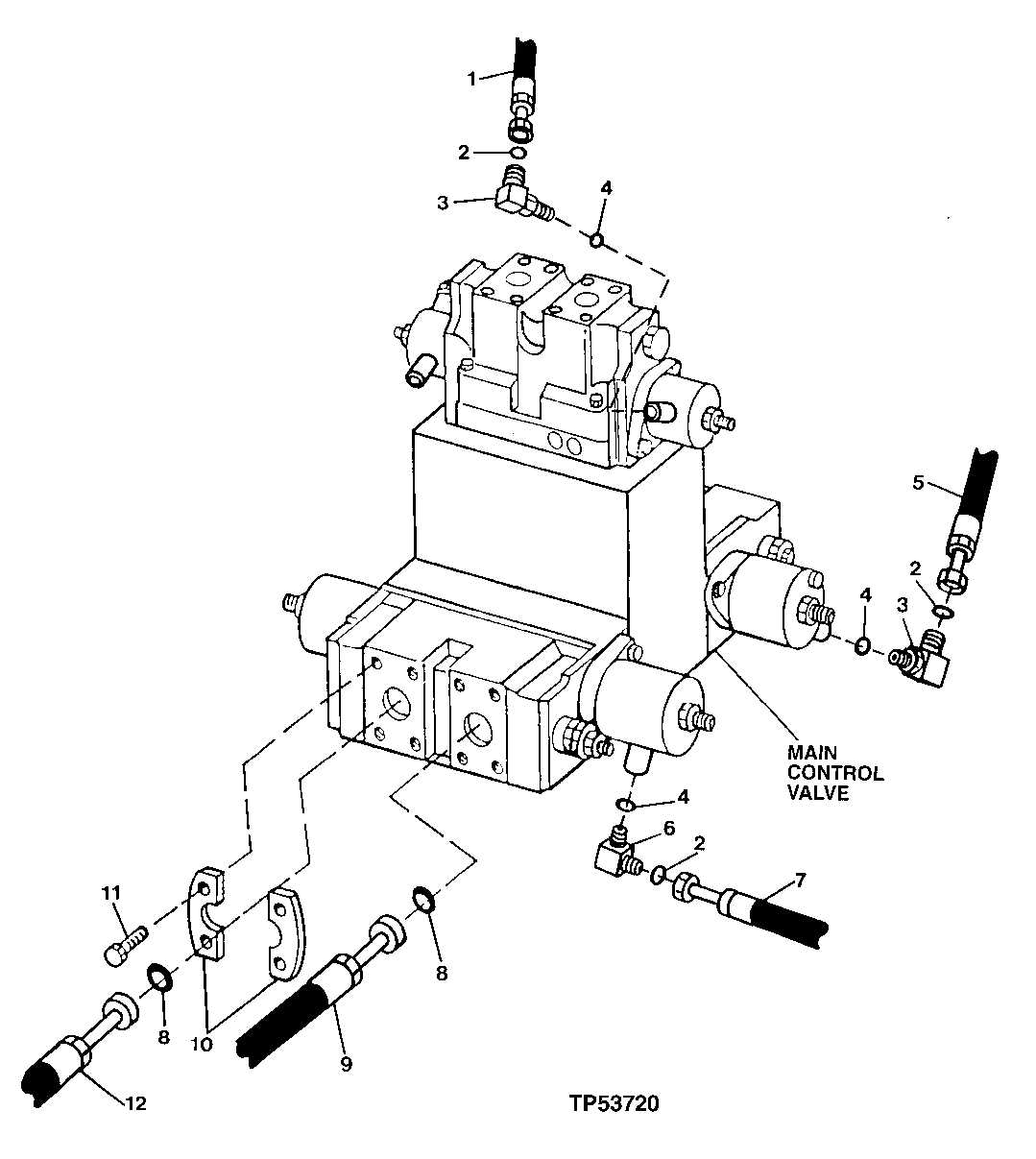 Схема запчастей John Deere 90ELC - 292 - MAIN CONTROL VALVE HYDRAULICS (REAR) (556936 - ) 2160 HYDRAULIC SYSTEM