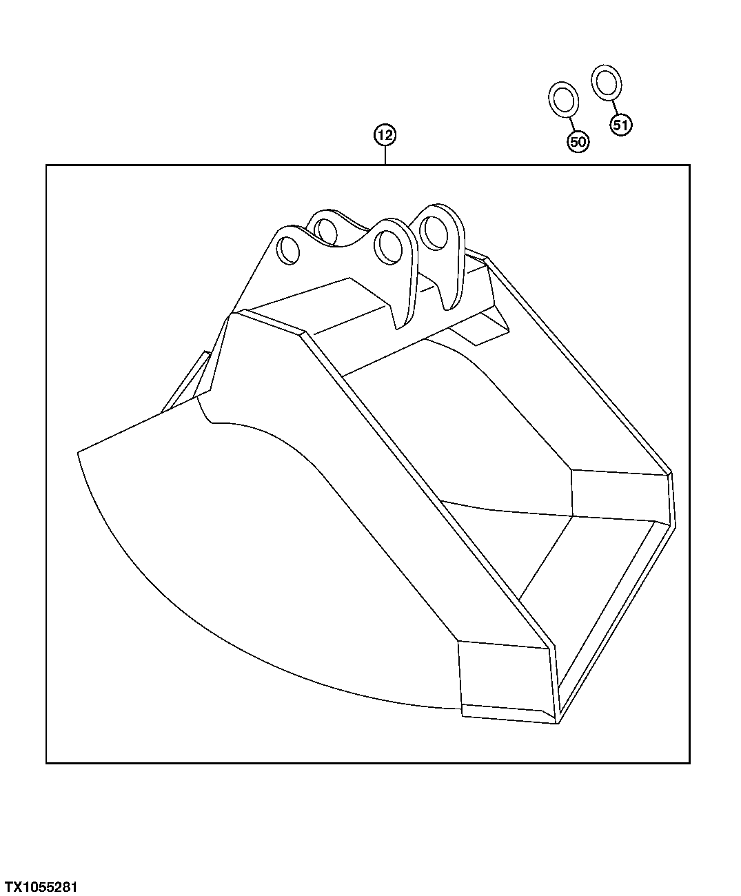 Схема запчастей John Deere 90ELC - 318 - Ditching Bucket 3302 Bucket With Teeth