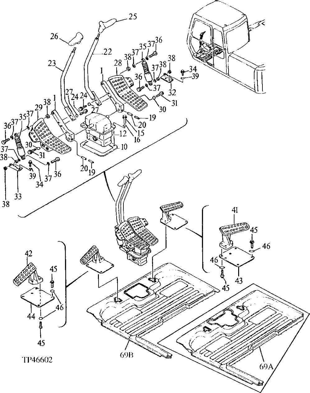 Схема запчастей John Deere 90ELC - 333 - PROPEL CONTROLS ( - 547853) 3315 Controls Linkage