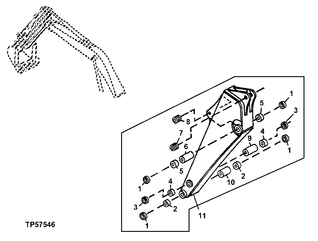 Схема запчастей John Deere 90ELC - 341 - ARM (REPLACEMENT) 3340 Frames