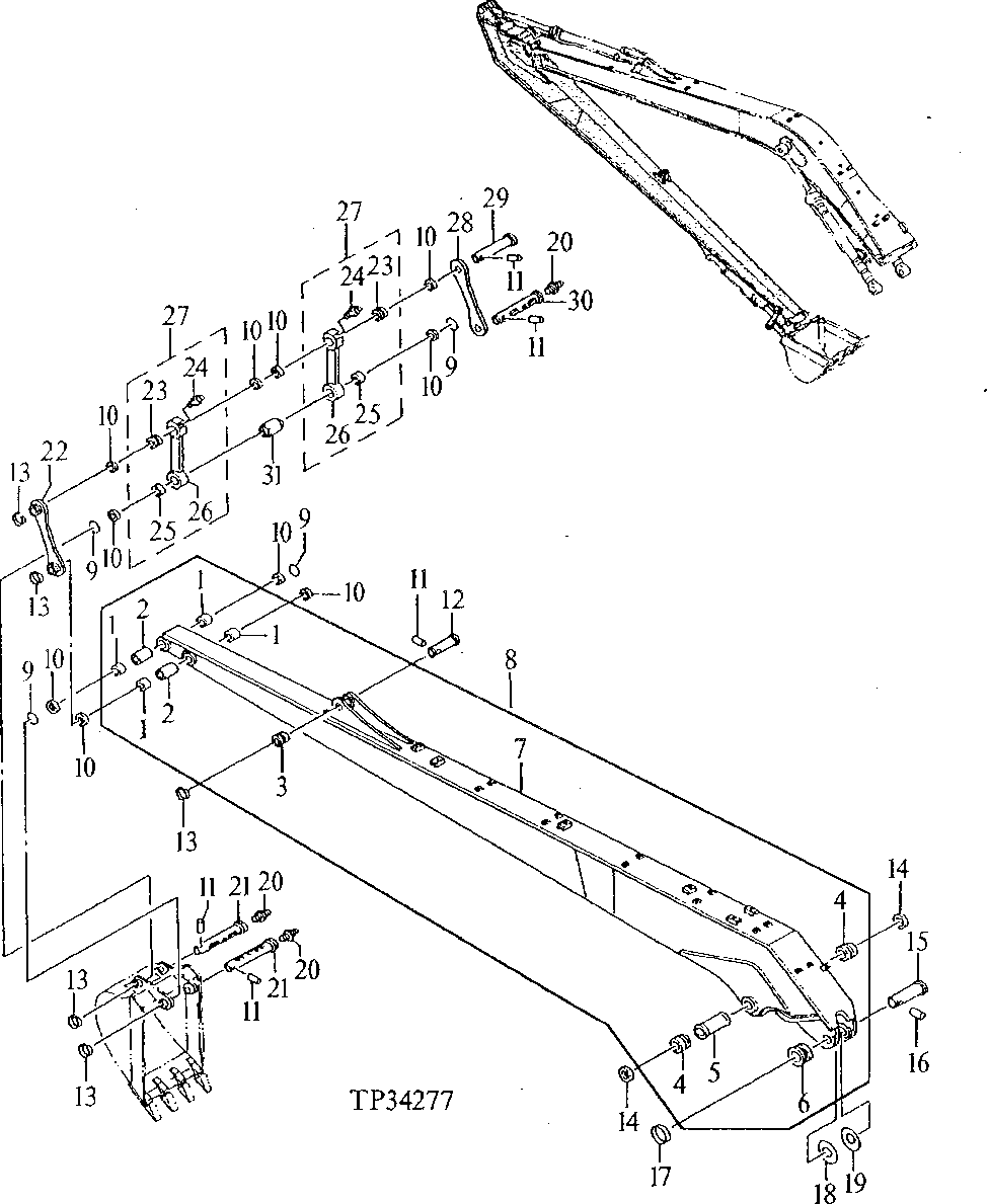 Схема запчастей John Deere 90ELC - 343 - SUPER LONG FRONT ARM AND BUCKET LINKAGE 3340 Frames