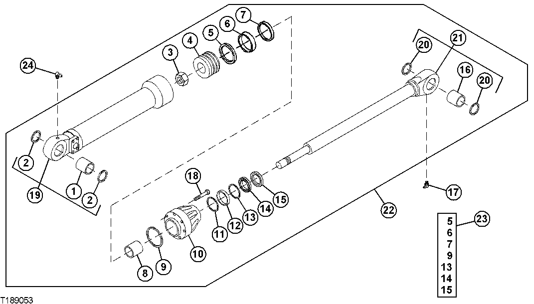 Схема запчастей John Deere 90ELC - 349 - Bucket Cylinder ( - 538666) 3360 HYDRAULIC SYSTEM