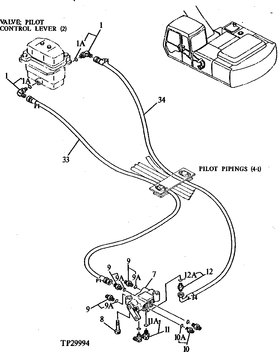 Схема запчастей John Deere 90ELC - 363 - PILOT HYDRAULIC HOSES 3360 HYDRAULIC SYSTEM