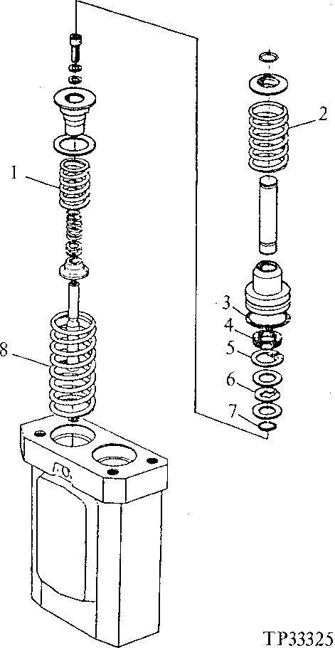 Схема запчастей John Deere 90ELC - 374 - AUXILIARY FOOT VALVE 3360 HYDRAULIC SYSTEM