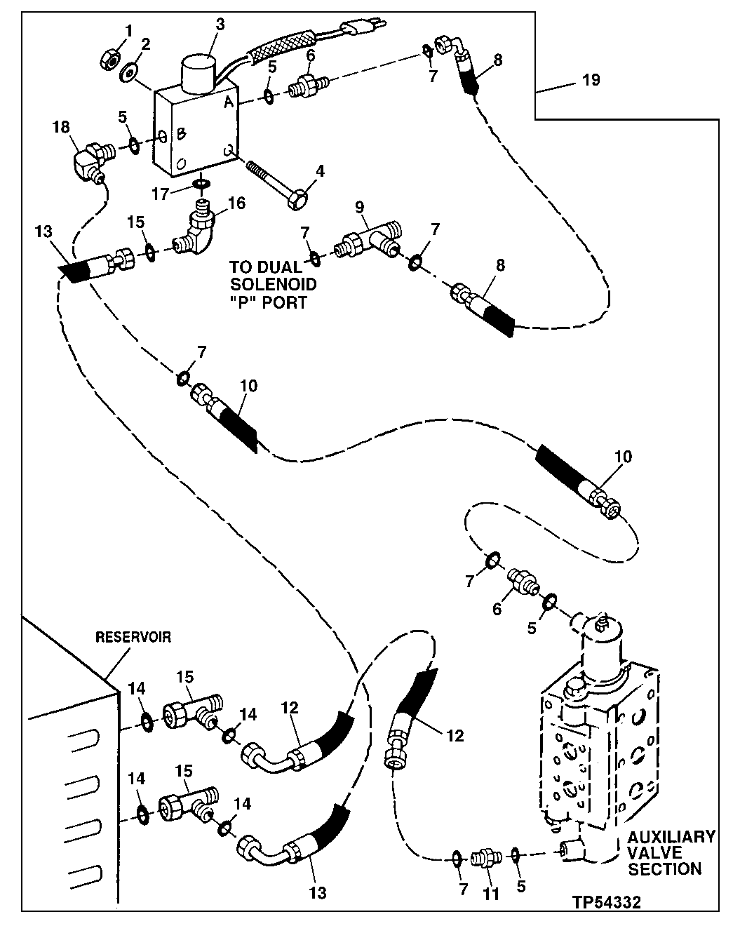 Схема запчастей John Deere 90ELC - 376 - SINGLE SOLENOID (556936 - ) 3360 HYDRAULIC SYSTEM