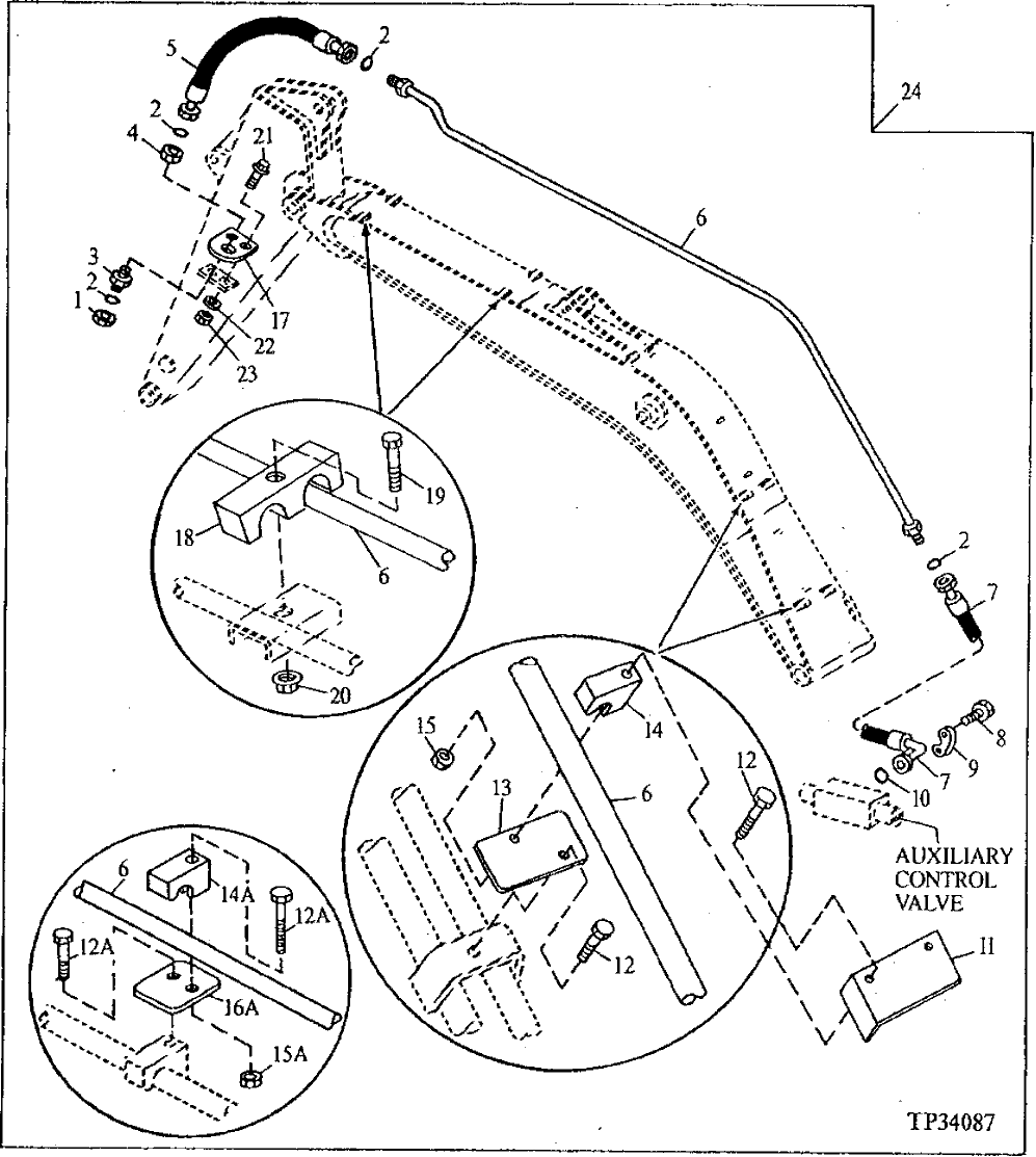 Схема запчастей John Deere 90ELC - 380 - BOOM AND ARM AUXILIARY HYDRAULIC LINES ( - 541135) 3360 HYDRAULIC SYSTEM