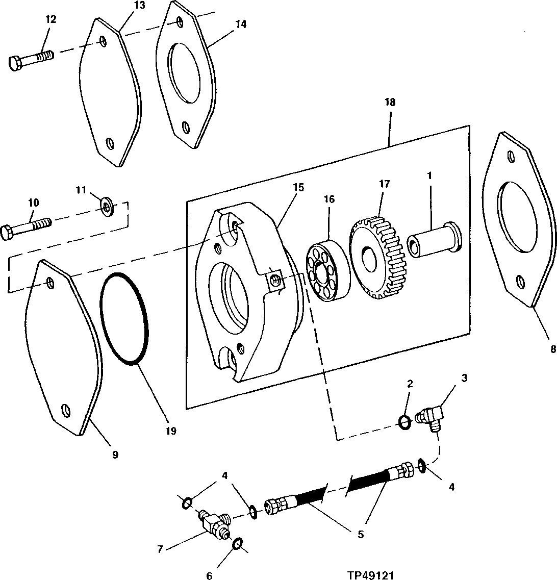 Схема запчастей John Deere 90ELC - 388 - AUXILIARY DRIVE GEAR 4151 Gears, Shafts And Bearings