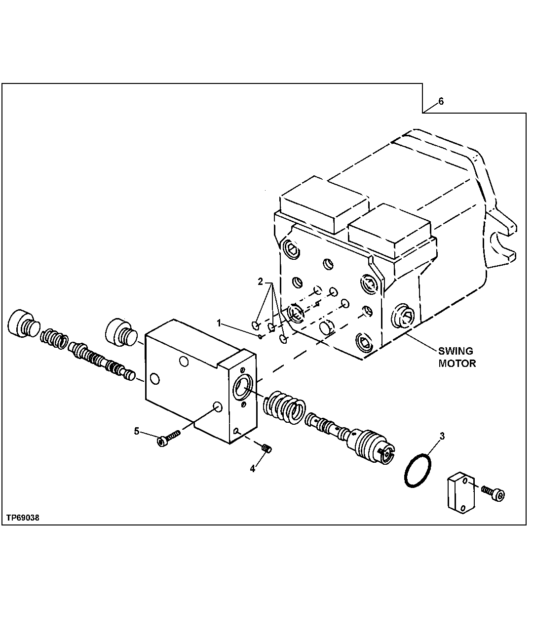 Схема запчастей John Deere 90ELC - 394 - SWING CUSHION VALVE (546277 - ) 4360 HYDRAULIC SYSTEM