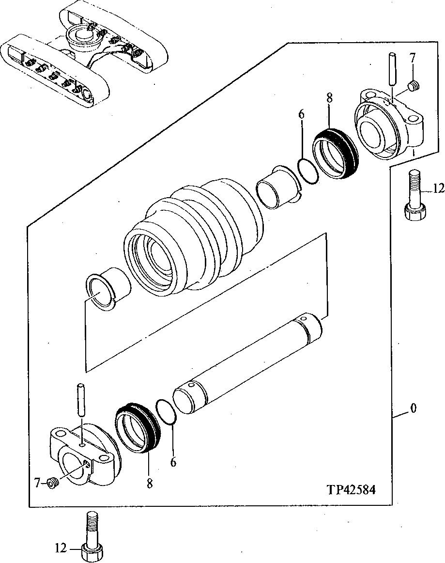 Схема запчастей John Deere 90E - 4 - Lower Roller 0130 TRACK SYSTEM