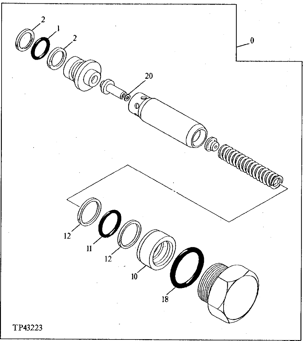 Схема запчастей John Deere 90E - 11 - Relief Valve 0260 HYDRAULIC SYSTEM