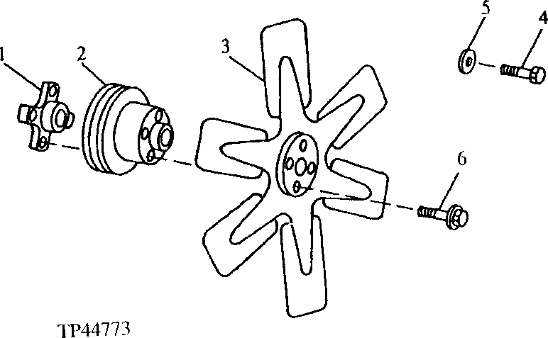 Схема запчастей John Deere 90E - 53 - ENGINE FAN BLADE 0510 COOLING SYSTEMS