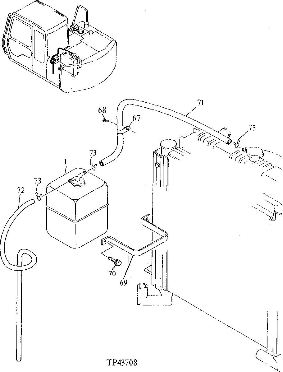 Схема запчастей John Deere 90E - 56 - WATER TANK 0510 COOLING SYSTEMS