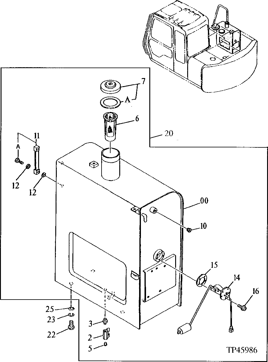 Схема запчастей John Deere 90E - 64 - Fuel Tank 0560 External Fuel Supply Systems