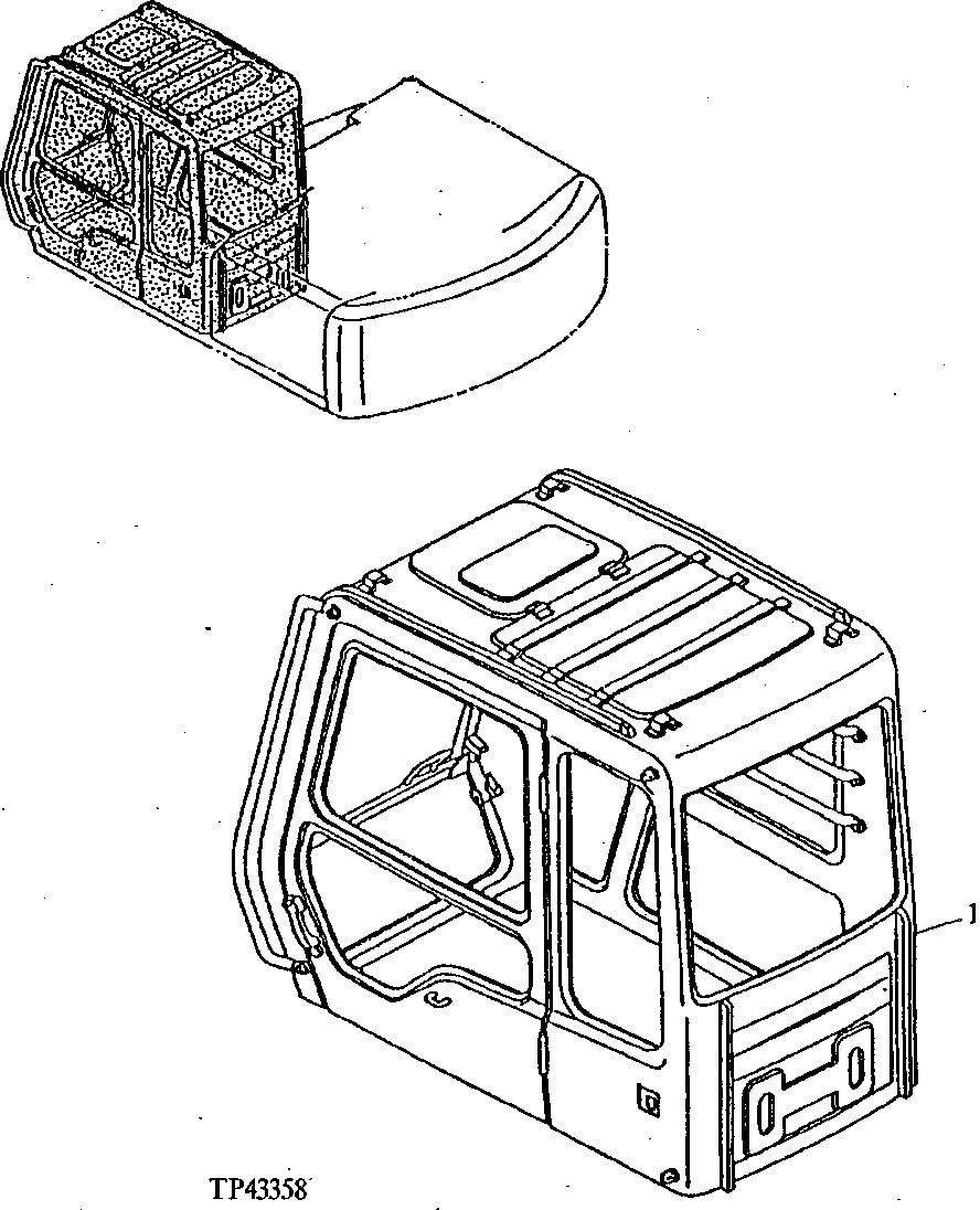 Схема запчастей John Deere 90E - 92 - Cab 1810 Operator Enclosure