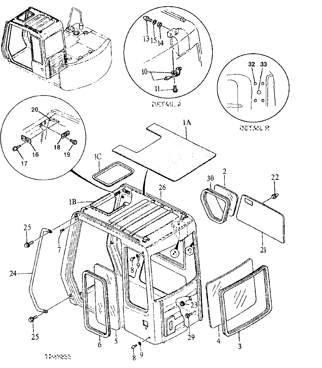 Схема запчастей John Deere 90E - 93 - Cab 1810 Operator Enclosure