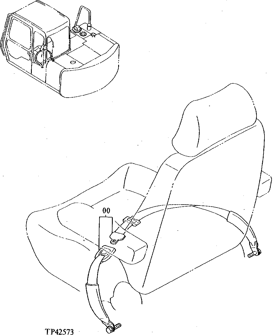 Схема запчастей John Deere 90E - 110 - Seat Belt 1821 SEAT AND SEAT BELT