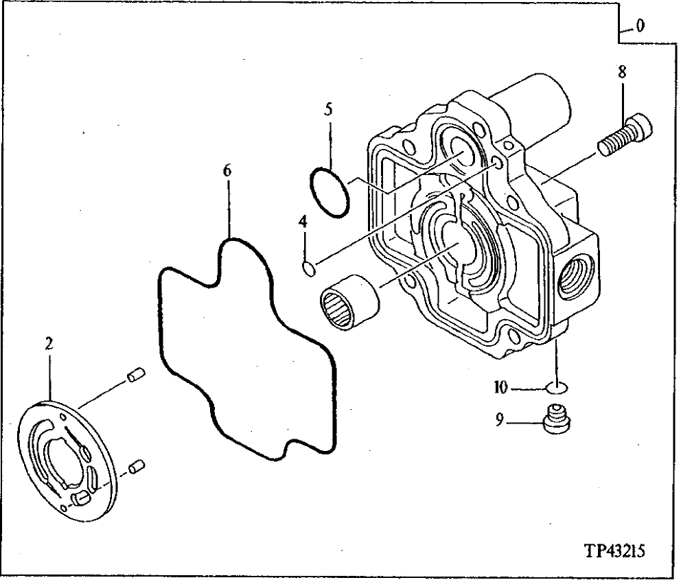 Схема запчастей John Deere 90E - 140 - Pump Cover Part (Standard And Blade) 2160 HYDRAULIC SYSTEM