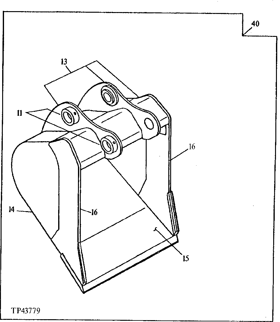 Схема запчастей John Deere 90E - 156 - Bucket (Ditch Cleaning) 3302 BUCKETS, TEETH, SHANKS AND SIDECUTTERS