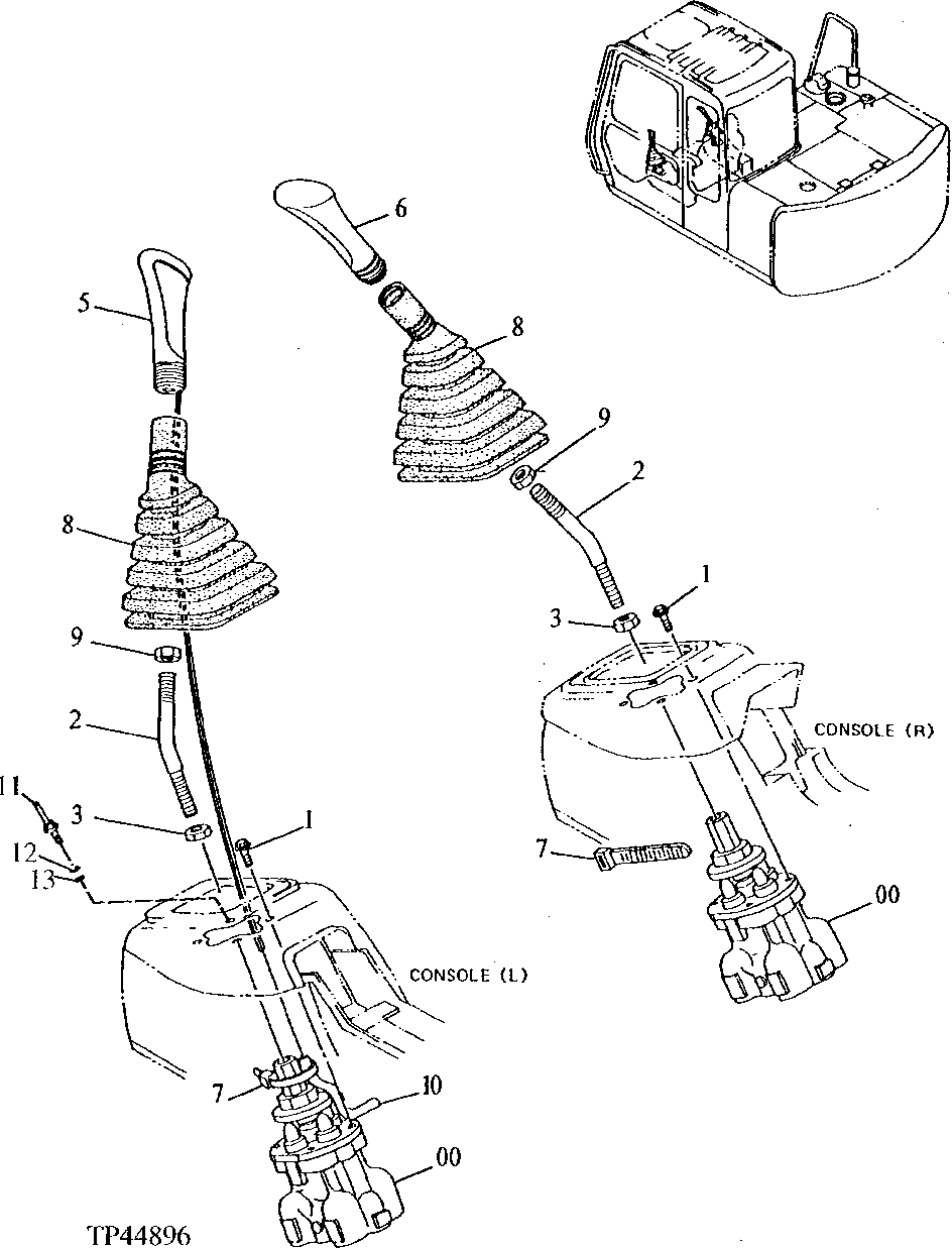 Схема запчастей John Deere 90E - 165 - Control Lever 3315 Control Linkage