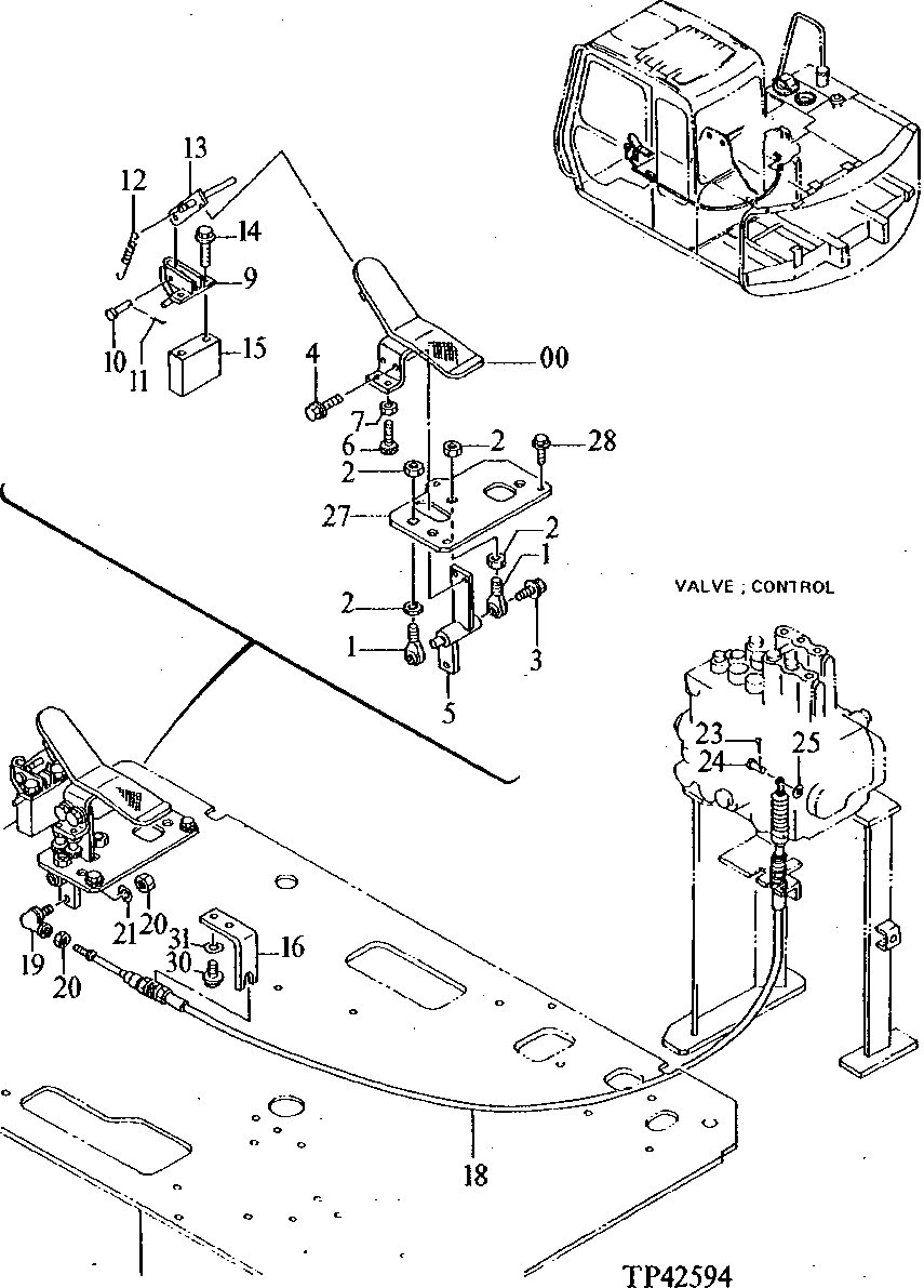 Схема запчастей John Deere 90E - 170 - SPARE PEDAL 3315 Control Linkage