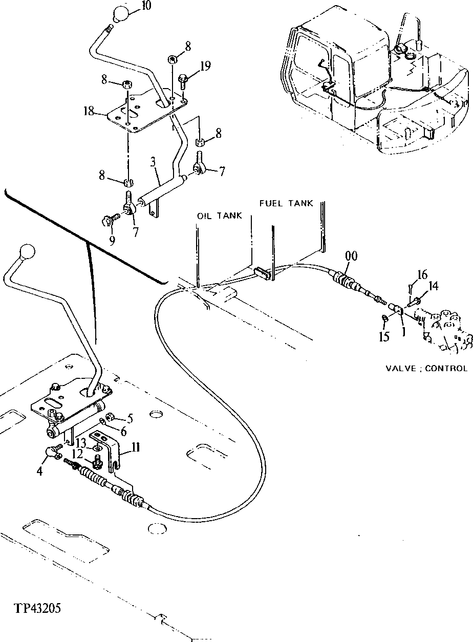 Схема запчастей John Deere 90E - 171 - Blade Control Lever 3315 Control Linkage