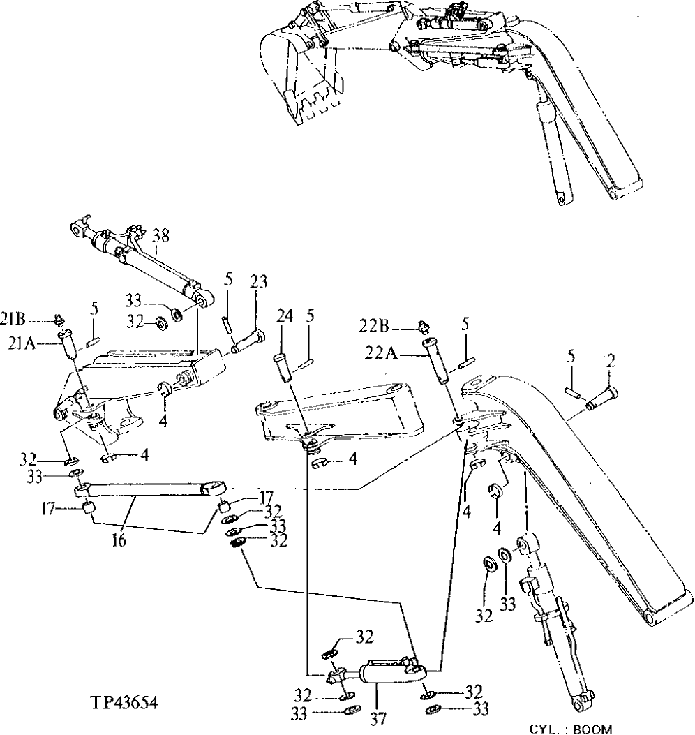 Схема запчастей John Deere 90E - 177 - OFFSET BOOM 3344 FRAMES 3340