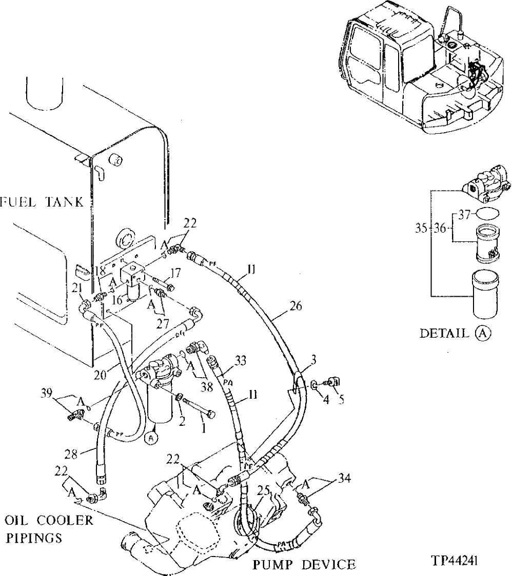 Схема запчастей John Deere 90E - 182 - PILOT PIPINGS 3360 HYDRAULIC SYSTEM