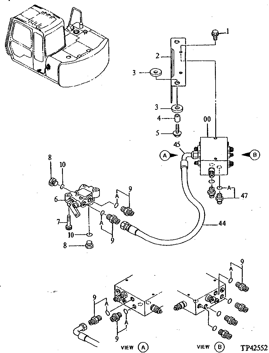 Схема запчастей John Deere 90E - 186 - PILOT PIPINGS 3360 HYDRAULIC SYSTEM