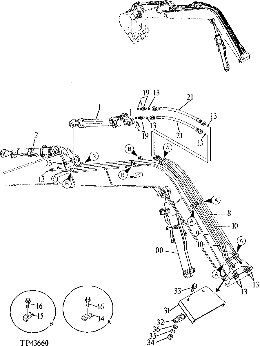 Схема запчастей John Deere 90E - 189 - FRONT PIPINGS ( - 011245) 3360 HYDRAULIC SYSTEM