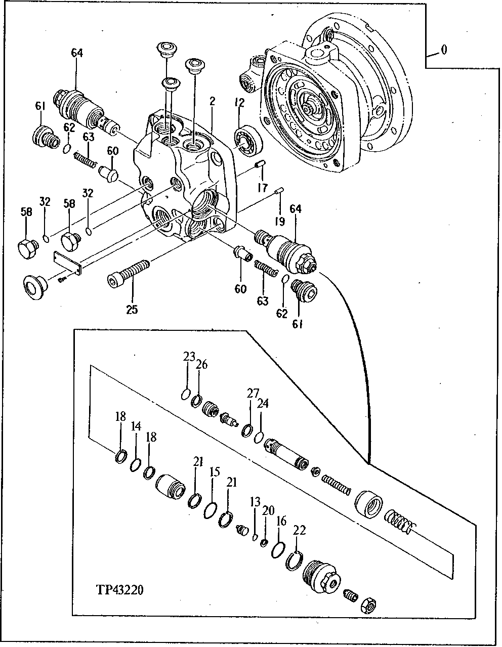 Схема запчастей John Deere 90E - 220 - Swing Motor 4360 HYDRAULIC SYSTEM