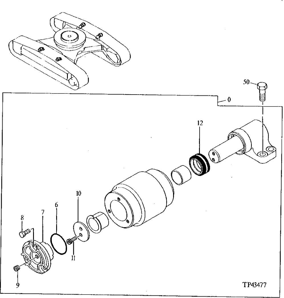 Схема запчастей John Deere 92ELC - 4 - Upper Roller 0130 Track Systems