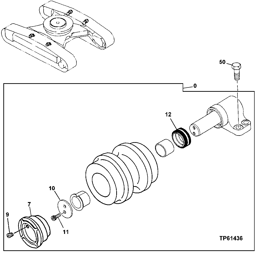 Схема запчастей John Deere 92ELC - 5 - Upper Roller 0130 Track Systems