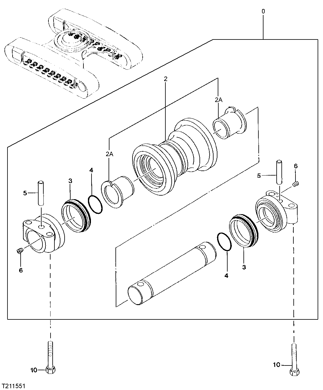 Схема запчастей John Deere 92ELC - 7 - LOWER ROLLER (SERIAL NO. 012435- ) 0130 Track Systems