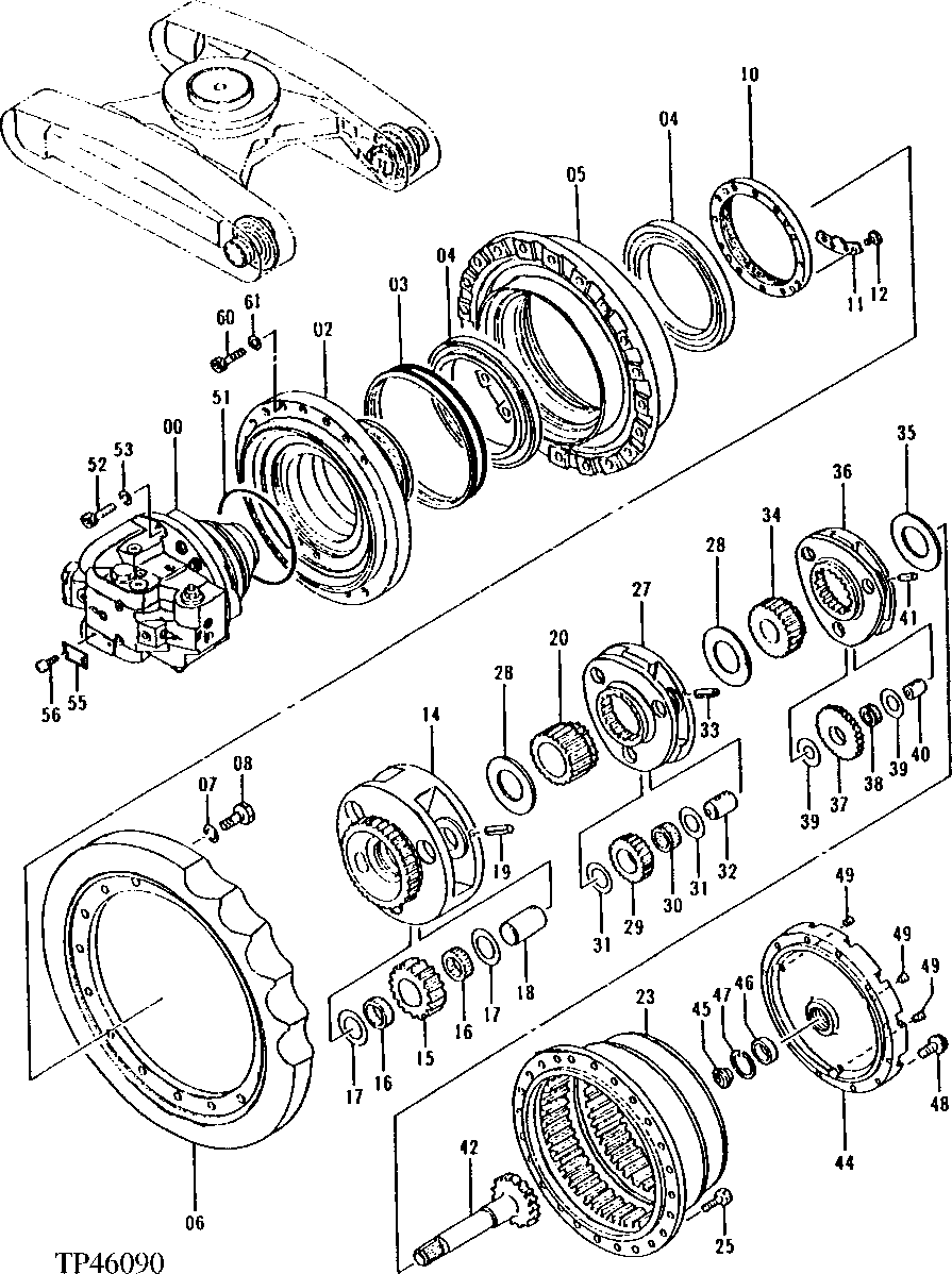 Схема запчастей John Deere 92ELC - 10 - Propel Drive (011000 - ) 0260 Axles, Diff. & Susp. Sys. Hyd. (Incl. Fwd)