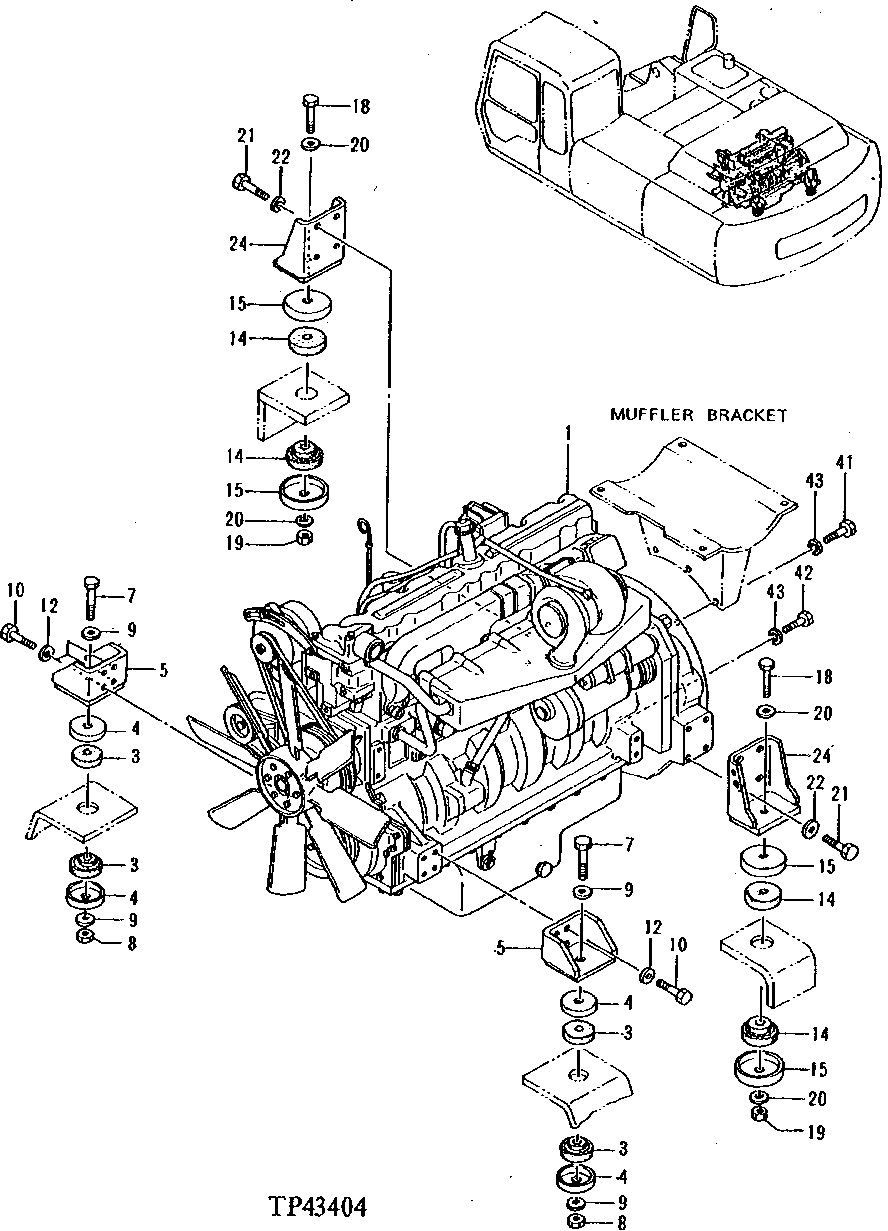 Схема запчастей John Deere 92ELC - 21 - Engine 0400 ENGINE 6076AT030 6076AT030