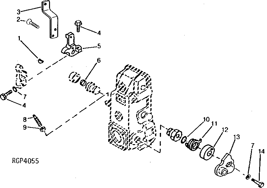 Схема запчастей John Deere 92ELC - 52 - Fuel Injection Pump Governor Levers (Denso) 0413 Fuel Injection System 6076AT030 6076AT030