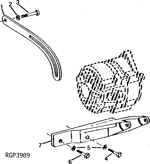 Схема запчастей John Deere 92ELC - 70 - Alternator Brackets 0423 Alternator And Generator Mounting 6076AT030 6076AT030