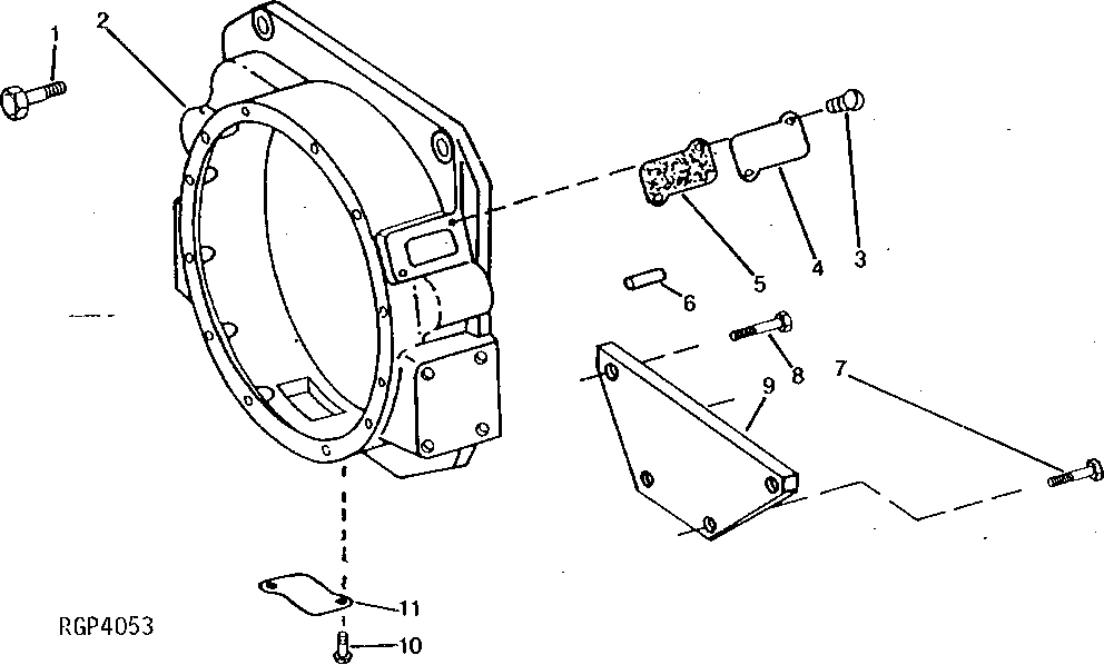 Схема запчастей John Deere 92ELC - 75 - Flywheel Housing 0433 Flywheel, Housing & Fastenings 6076AT030 6076AT030