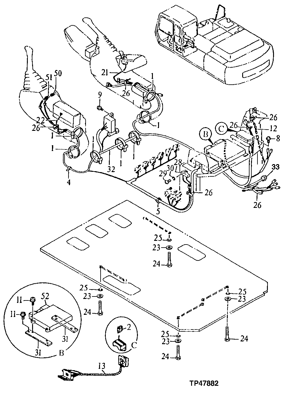 Схема запчастей John Deere 92ELC - 109 - Hydraulic System - Joystick ( - 010999) 1674 Wiring Harness And Switches