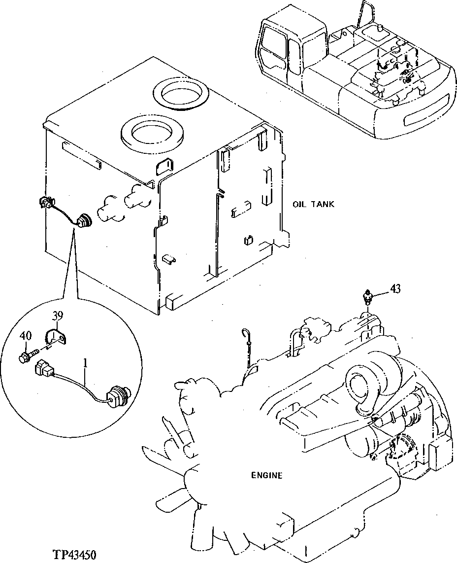 Схема запчастей John Deere 92ELC - 116 - Oil Pressure Switch 1674 Wiring Harness And Switches