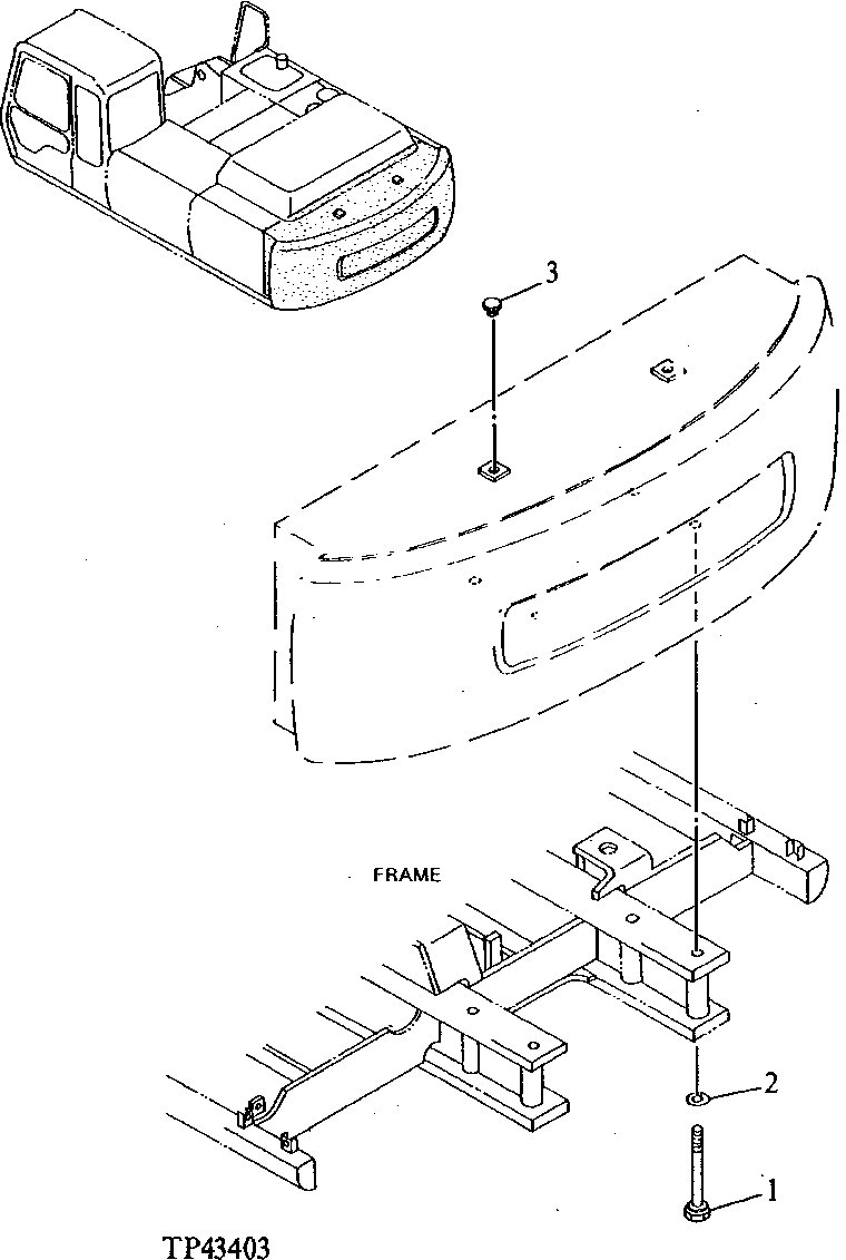 Схема запчастей John Deere 92ELC - 129 - Counterweight 1740 Frame Installation