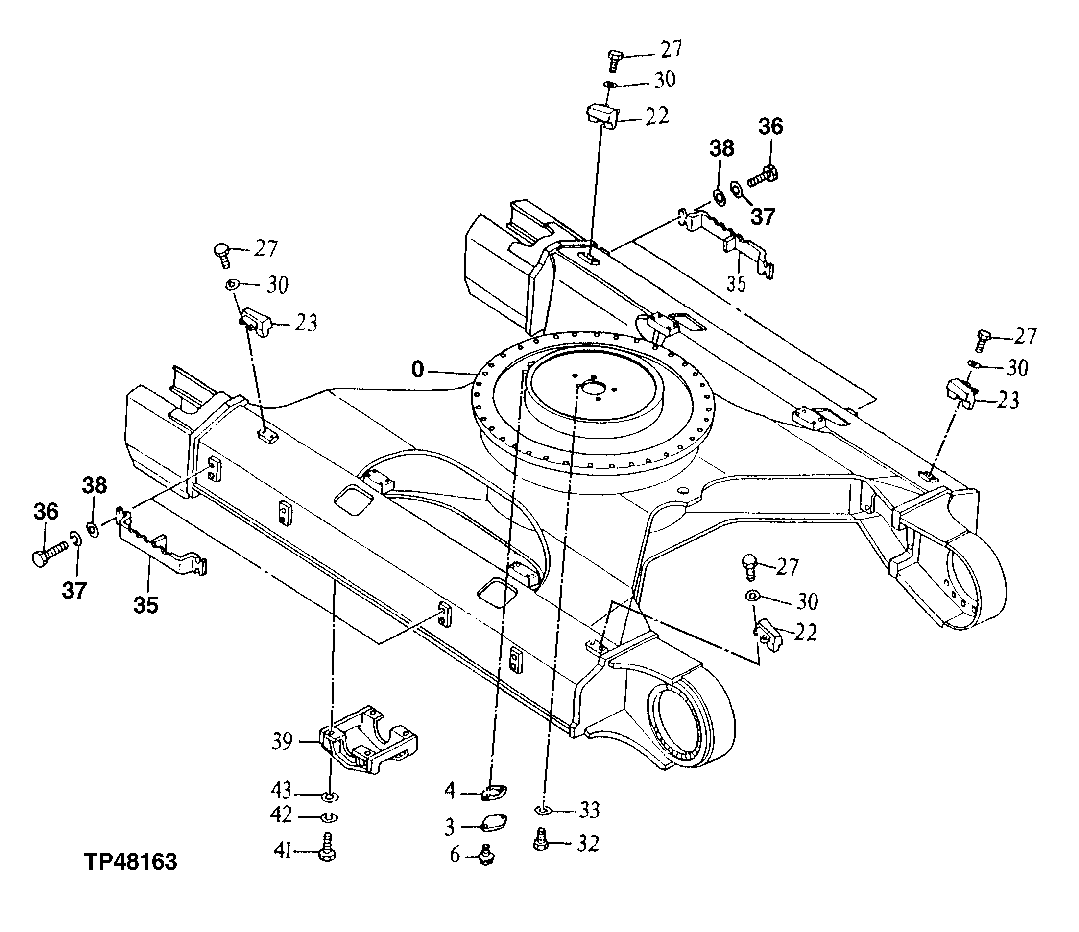 Схема запчастей John Deere 92ELC - 131 - Track Frame (012001 - 012202) 1740 Frame Installation