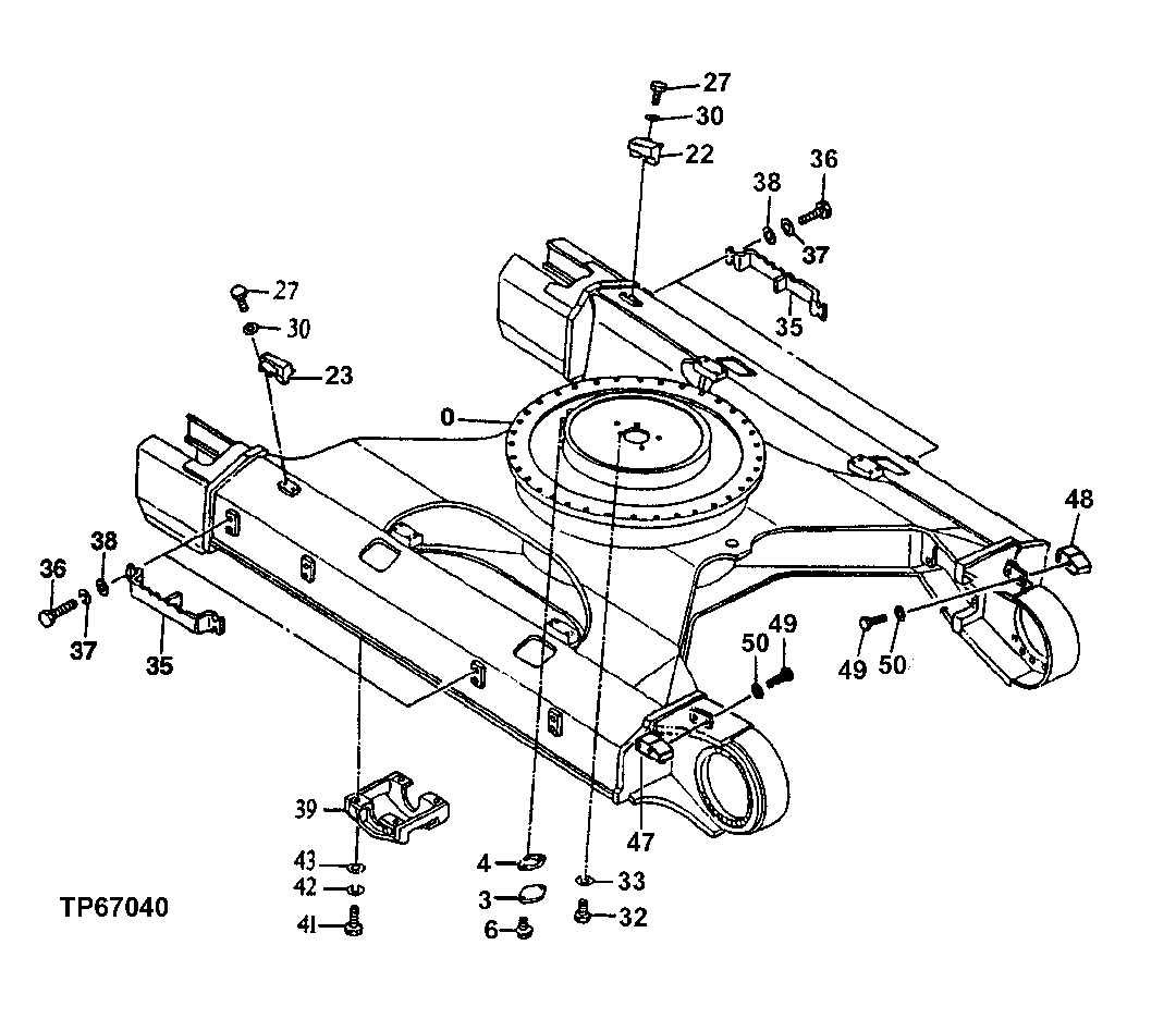 Схема запчастей John Deere 92ELC - 132 - Track Frame (012203 - ) 1740 Frame Installation