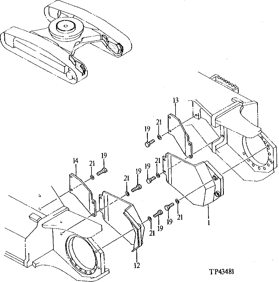 Схема запчастей John Deere 92ELC - 135 - Travel Lines Cover ( - 012000) 1740 Frame Installation