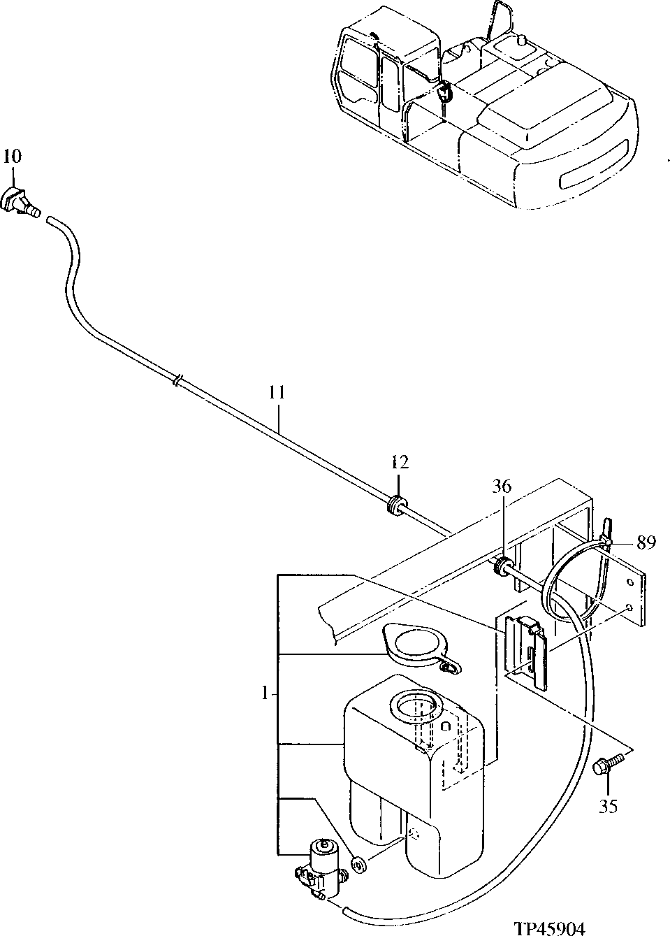 Схема запчастей John Deere 92ELC - 147 - Window Washer 1810 Operator Enclosure