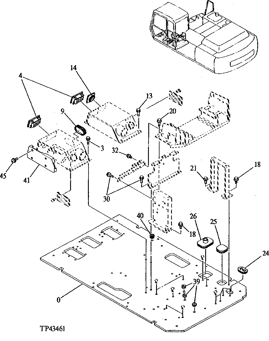 Схема запчастей John Deere 92ELC - 152 - Cab Floor Parts ( - 010999) 1810 Operator Enclosure