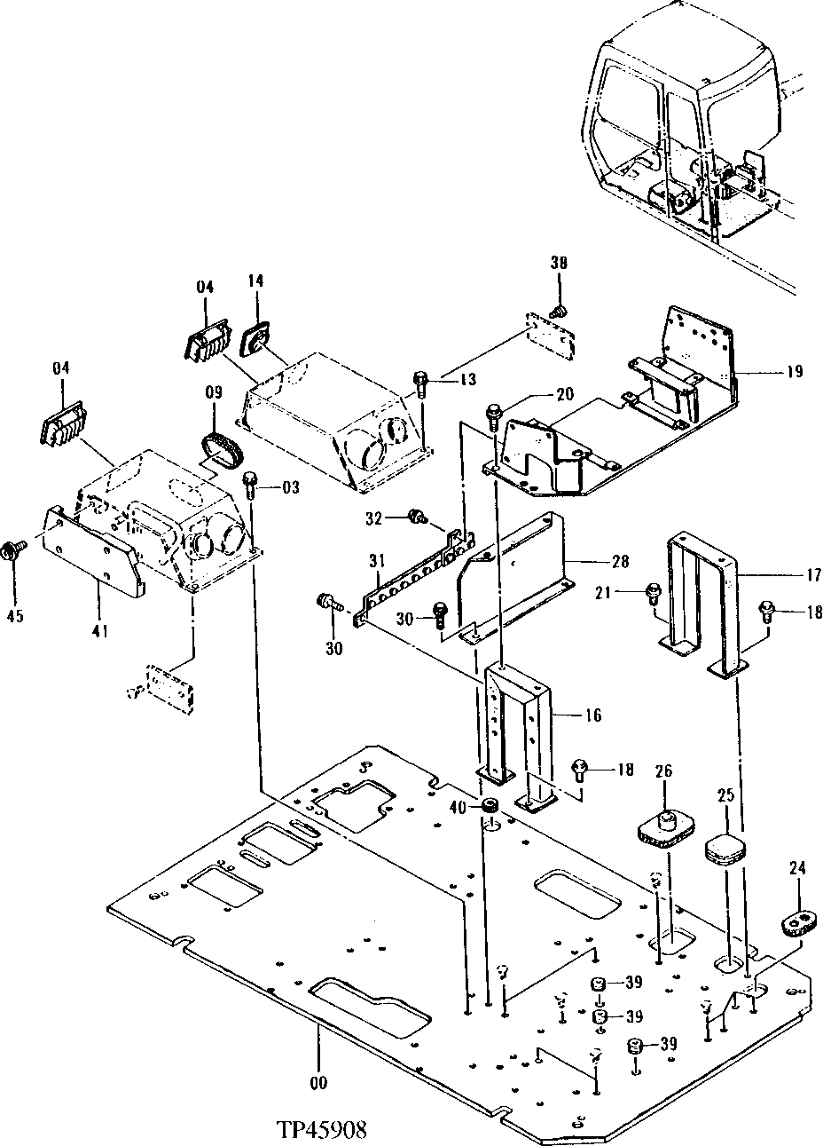 Схема запчастей John Deere 92ELC - 153 - Cab Floor Parts (011000 - 012000) 1810 Operator Enclosure