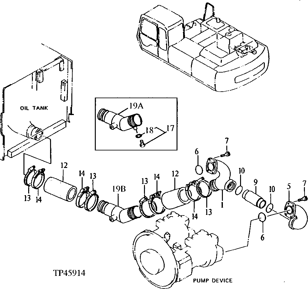 Схема запчастей John Deere 92ELC - 190 - Oil Cooler Line 2160 Vehicle Hydraulics