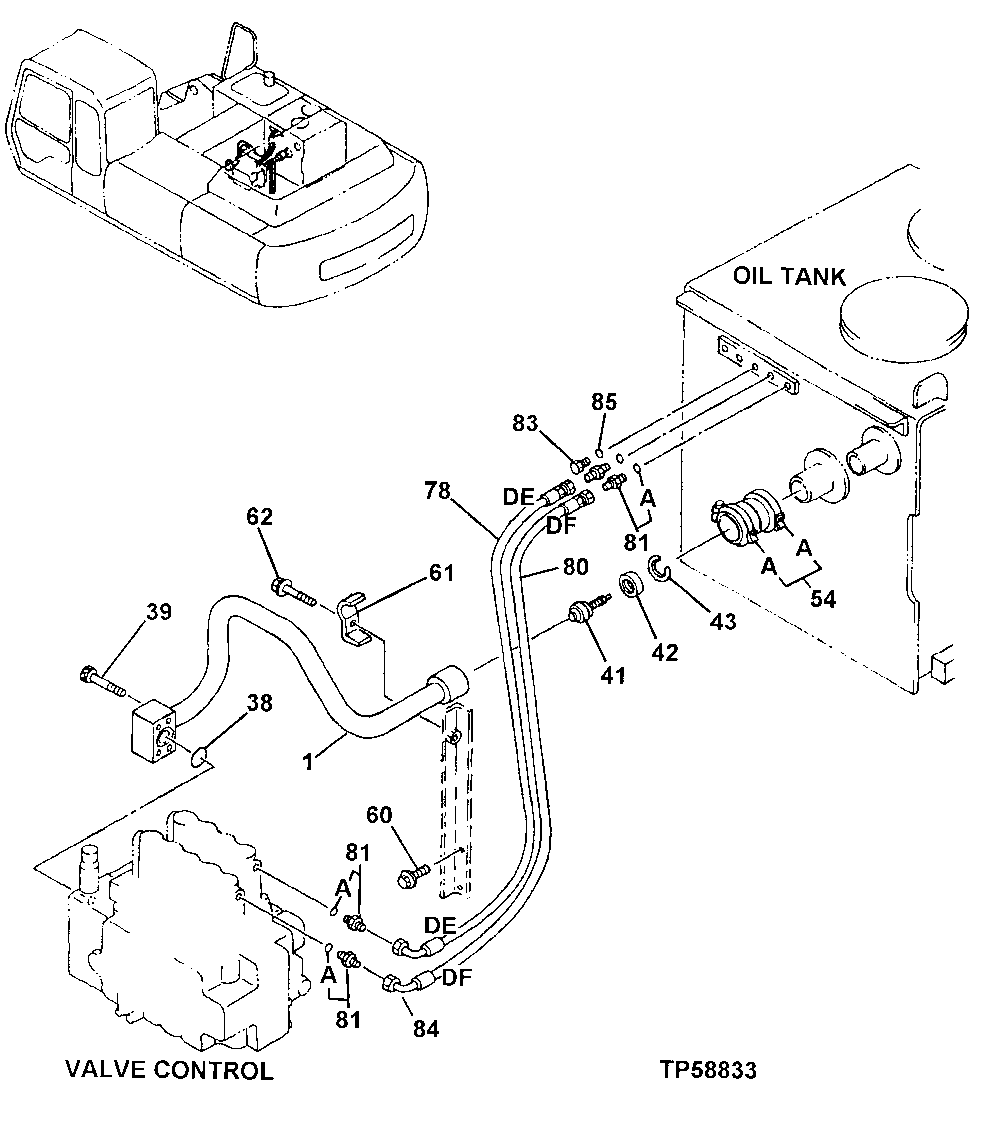 Схема запчастей John Deere 92ELC - 192 - Oil Cooler Lines 2160 Vehicle Hydraulics